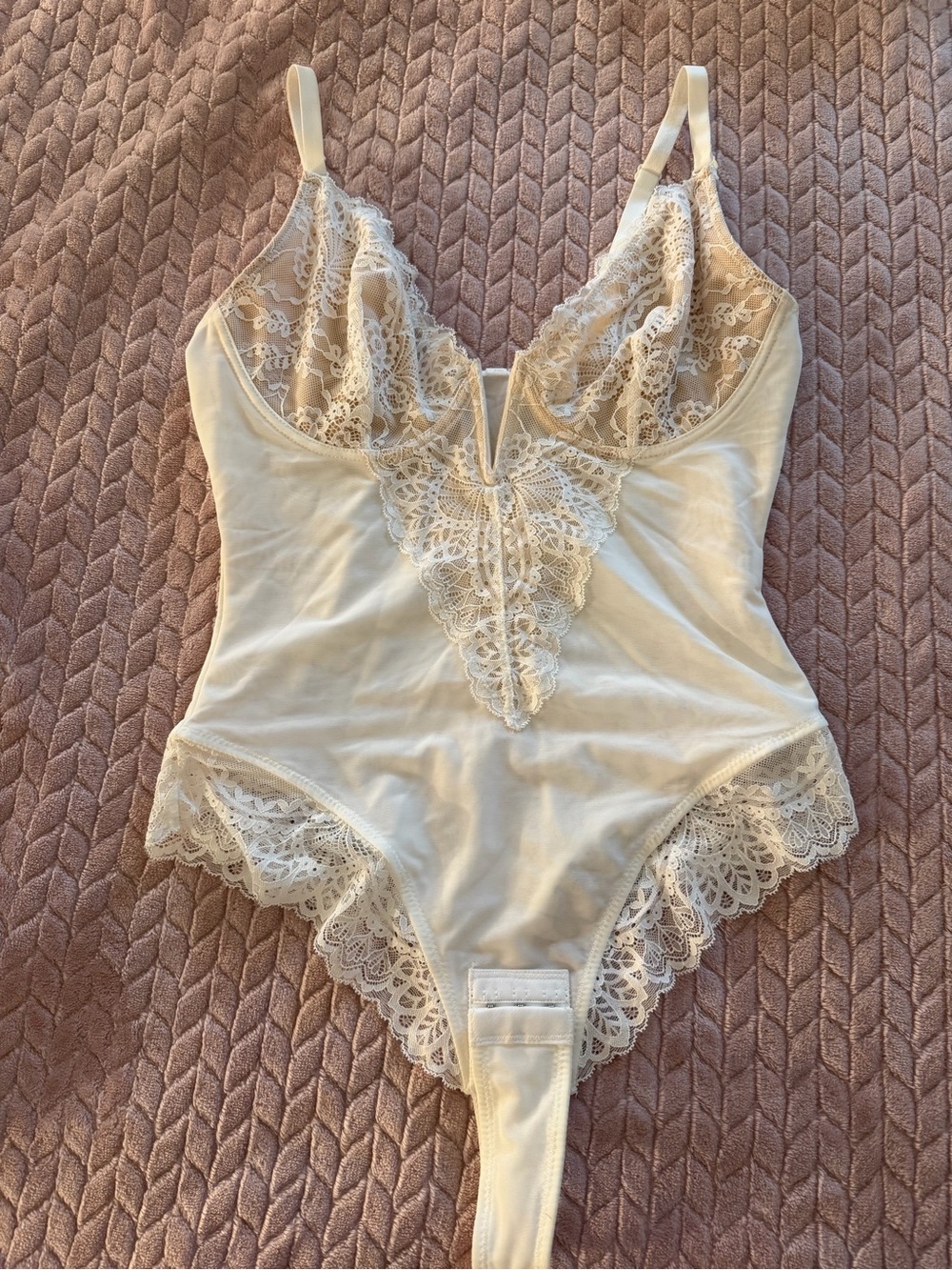 Lace-Trim Teddie Bodysuit - Women's Shapewear